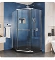 DreamLine DL-603-88-01 Prism Frameless Pivot Shower Enclosure and Shower Base in Black