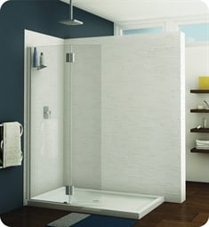 Fleurco VWXSS24 Monaco Square Top Shower Shield with Fixed Panel and Support Bar System