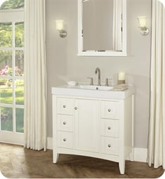 Fairmont Designs 1512-V3618 Shaker Americana 34 3/4" Single Bathroom Vanity with Six Drawers in Polar White