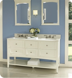 Fairmont Designs 1512-VH6021D Shaker Americana 60" Double Bathroom Vanity with Four Drawers in Polar White