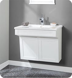 Fairmont Designs 1512-WV3021 Shaker Americana 30" Wall Mount Vanity with Two Doors in Polar White