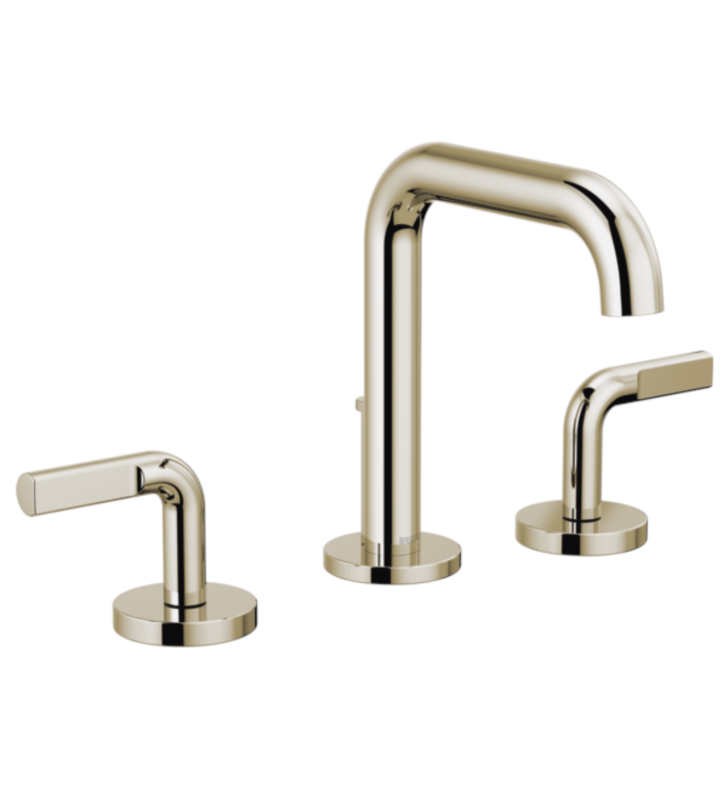 Brizo Litze: Widespread Lavatory Faucet with High Spout - Less Handles 1.2 GPM, Polished Nickel