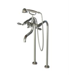 Santec 7050YC Lear Crystal Floor Mount Tub Filler with YC Handles and Multifunction Handheld Shower (Valve Included)