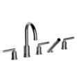 Santec 9455FO Moda Roman Tub Filler with FO Handles and Hand Shower - Valves Included