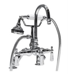 Cambridge Plumbing CAM684D 13" Deck Mount Gooseneck Faucet with Hand Held Shower for Clawfoot Bathtub