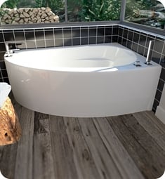 Neptune 115516.5 Wind WI60D 60" Customizable Corner Bathtub with Tiling Flange and Skirt