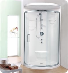 Neptune 20.10832.10 Alea AL32 31 7/8" Corner Round Front Shower with Integrated Footrest and Built-In Storage