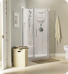 Neptune 20.11438.30 Maya MA38 38 3/4" Corner Neo-Angle Shower with Integrated Footrest and Built-In Storage
