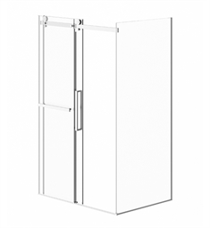 Neptune 31.1274.23.30 Exalt 36 Sliding Shower Enclosure with 36” Return Panel with Superior Rolling System and Clear Glass in Chrome
