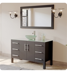Cambridge Plumbing 8116B 48" Free Standing Wood & Glass Single Vessel Sink Bathroom Vanity Set in Espresso