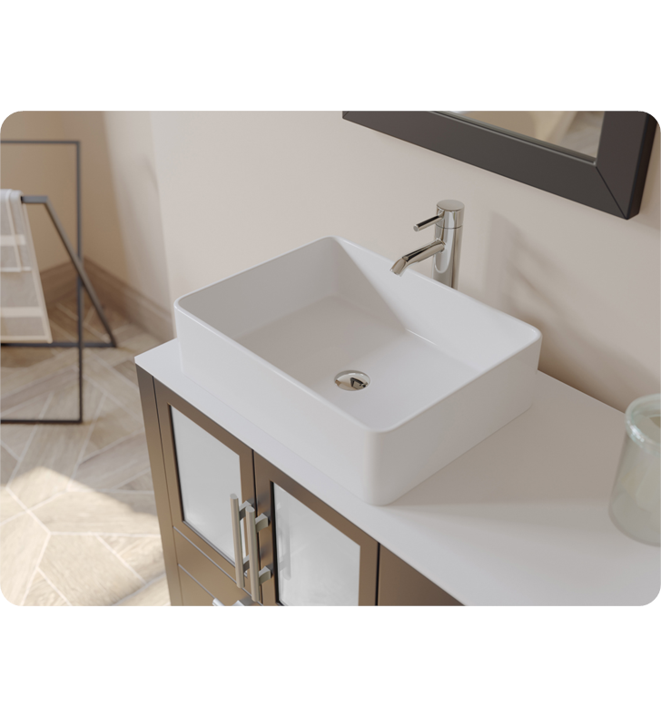 CAMBRIDGE Rectangular pedestal porcelain washbasin By