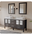 Cambridge Plumbing 8119 63" Free Standing Wood & Porcelain Double Vessel Sink Bathroom Vanity Set in Espresso