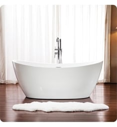 Neptune Rouge 15.20412.000015.10 FLO3260F1A Florence F1 59 3/8" White Free Standing Oval Bathtub with Rouge-Air Therapy Mode