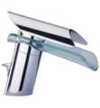 LaToscana 73211VR Morgana 7" Single Handle Deck Mounted Glass Spout Bathroom Sink Faucet with Pop-Up Drain
