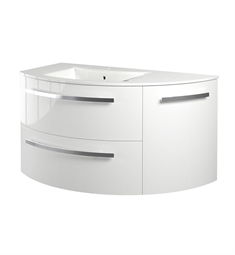 LaToscana AM38OPT1 Ameno 37 3/8" Wall Mount Single Right Rounded Bathroom Vanity with Tekorlux Sink Top