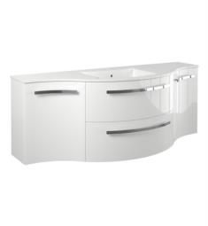 LaToscana AM57 Ambra 57 3/4" Wall Mount Single Bathroom Vanity with Two Soft Closing Drawers and Tekorlux Sink Top