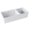 Rohl RC4019 Shaws Original Rutherfold 39 1/2" Double Bowl Apron Front Fireclay Kitchen Sink