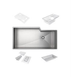 Rohl RGKKIT3016SB 35 1/8" Single Bowl Undermount/Drop-In Stainless Steel Kitchen Sink with Kit Included