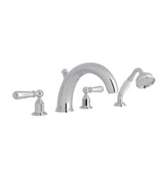 Rohl U.3248L Perrin & Rowe Edwardian 10" Two Lever Handle Widespread/Deck Mounted Roman Tub Filler with Handshower