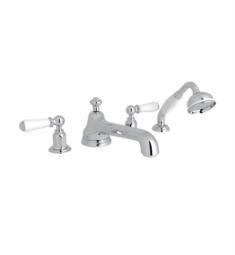 Rohl U.3737L Perrin and Rowe Edwardian 4 1/2" Two Lever Handle Widespread/Deck Mounted Roman Tub Faucet with Handshower