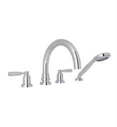 Rohl U.3975LS Perrin and Rowe Holborn 9" Two Lever Handle Widespread/Deck Mounted Roman Tub Filler with Handshower