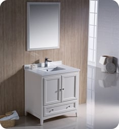Fresca FVN2030AW Oxford 30" Traditional Bathroom Vanity in Antique White