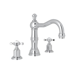 Rohl U.3721X Perrin & Rowe Edwardian 6 1/2" Double Handle Widespread C-Spout Bathroom Sink Faucet
