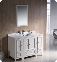Fresca FVN20-122412AW Oxford 48" Traditional Bathroom Vanity with 2 Side Cabinets in Antique White
