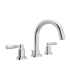 Rohl U.3955LS Perrin & Rowe Holborn 6" Double Handle Widespread C-Spout Bathroom Sink Faucet