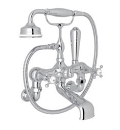 Rohl U.3007X-1 Perrin & Rowe Georgian Era 8 1/4" Double Handle Wall Mount Exposed Tub Filler with Handshower