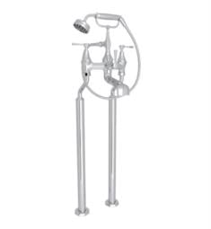 Rohl U.3120LS-1 Perrin & Rowe Deco 7" Double Handle Floor Mounted Exposed Tub Filler with Handshower