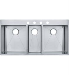 Franke HFT4322-4 Vector 43" Triple Bowl Drop-In/Undermount Stainless Steel Kitchen Sink with 4 Faucet Holes in Polished Satin from Home Collection