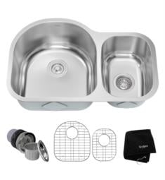 Kraus KBU21 29 1/2" Double Bowl Undermount Stainless Steel Rectangular Kitchen Sink