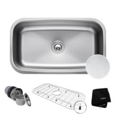 Kraus KBU14E Outlast MicroShield 31 1/2" Single Bowl Undermount Stainless Steel Rectangular Kitchen Sink