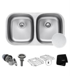 Kraus KBU22E Outlast MicroShield 32 1/4" Double Bowl Undermount Stainless Steel Rectangular Kitchen Sink