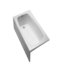 TOTO FBY1525RP#01 59 3/4" Enameled Cast Iron Apron Front/Alcove Soaker Bathtub with Right Drain Position in Cotton Finish