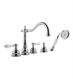 Graff G-2551C-LC1 Canterbury 7 7/8" Double Handle Widespread/Deck Mounted Roman Tub Faucet with Porcelain Hand Shower and Diverter