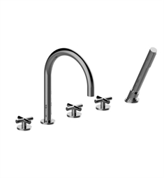 Graff G-6153-C17B M.E. 25 7 7/8" Double Handle Widespread/Deck Mounted Roman Tub Faucet with Hand Shower
