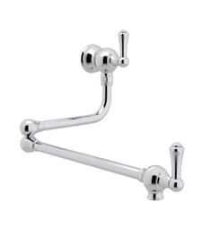 Rohl U.4799LS Perrin and Rowe 22 1/4" Wall Mounted Swing Arm Pot Filler with Lever Handle