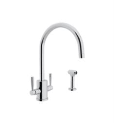 Rohl U.4312LS Perrin and Rowe 9" Contemporary Deck Mounted C-Spout Kitchen Faucet with Sidespray