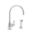 Rohl U.4702 Perrin and Rowe 9" Deck Mounted Kitchen Faucet with Lever Handle and Sidespray
