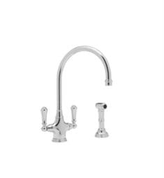 Rohl U.4710 Perrin and Rowe 9" Deck Mounted Bridge Kitchen Faucet with Lever Handle and Sidespray