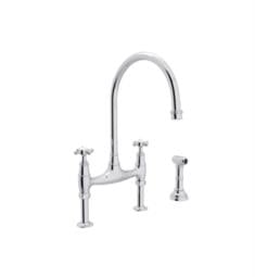 Rohl U.4718X Perrin and Rowe 7 7/8" Deck Mounted Bridge Kitchen Faucet with Cross Handle and Sidespray