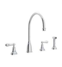 Rohl U.4736L Perrin and Rowe 8 7/8" Deck Mounted Kitchen Faucet with Lever Handle and Sidespray