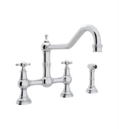 Rohl U.4763X Perrin and Rowe 9" Deck Mounted Bridge Kitchen Faucet with Cross Handles & Sidespray