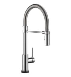 Delta 9659T-DST Trinsic Pro 20 3/8" Single Handle Pull-Down Spring Spout Kitchen Faucet with Touch2O Technology