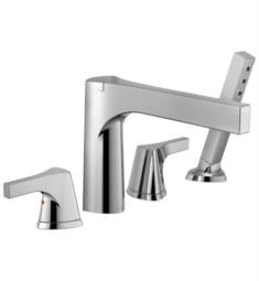 Delta T4774 Zura 8 1/2" Double Handle Deck Mounted Roman Tub Faucet with Handshower