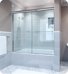 GlassCrafters ET-S-38 Epic Series™ Semi Frameless By-Pass Sliding Tub Doors H 57 3/8" with 3/8" Clear Tempered Glass