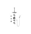 Graff GB1.131A-LM46S Terra Contemporary Square Thermostatic Set with Body Sprays and Handshower