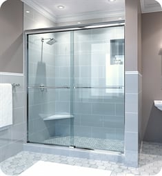 GlassCrafters ES-S-38 Epic Series™ Semi Frameless By-Pass Sliding Shower Doors H 70 3/8" with 3/8" Clear Tempered Glass